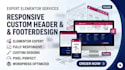 create a responsive custom elementor header and footer for wordpress