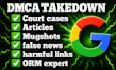 remove id photos, negative links, and articles from google
