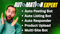 develop multi site auto listing bot, product upload, posting bot, auto responder