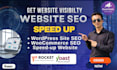 install wp rocket, seo rank math premium, image optimizer to speed up wp website