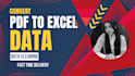 convert pdf to excel, data cleaning in 24hrs