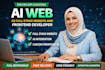 develop custom ai web as full stack website and frontend developer