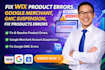 fix wix product errors, google merchant,  gmc suspension, fix products errors