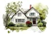 draw architectural watercolor drawing