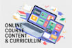 create online course content, course curriculum and elearning course