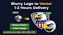 manually vector trace logo to clean print ready vector