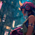 do a cyberpunk anime art