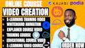 create elearning video course, online course content course curriculum graphy