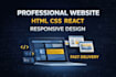 responsive website development using HTML CSS react