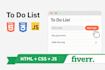 create a modern to do list app with HTML CSS javascript