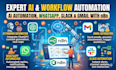 build ai automation, whatsapp , slack and gmail automation with n8n