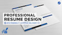 design a professional resume, CV