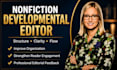 developmental edit nonfiction book, memoir self help book editing and format