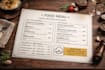 design printable professional food menu design and tv screen