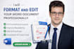 format and edit your word document professionally