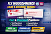 do bug fix woocommerce cart page issue wordpress elementor checkout error
