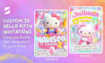 design a premium custom hello kitty birthday invitation