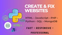 create and fix websites using HTML, javascript, PHP, python, sql, and mongodb