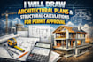 draw architectural plans and structural calculations for permit approval
