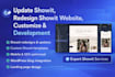 design redesign showit website template  customization update blog landing page
