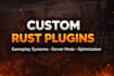 develop custom rust server plugins and gameplay systems