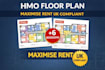 design hmo floor plans to maximise bedrooms UK compliant