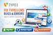 fix typo3 cms bugs errors website developer support