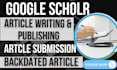 write and publish research article in google scholar indexed journal