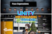 3d game character animation, face rig, face expression unity 3d