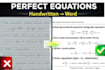 convert handwritten notes into clean academic word documents with equations