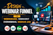 design webinar funnel on webinarjam, webinarkit, everwebinar, webinar jam