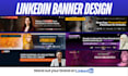 design premium linkedin banner and posts