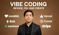 build, review, fix web apps with lovable, bolt, cursor, supabase, stripe, base44