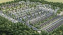 3d urban space planning, housing complex design, residential townhouse rendering