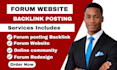 high da, DR niche relevant forum backlinks with manual forum posting for SEO