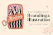 create charming mediterranean style branding and packaging illustration