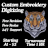 create custom embroidery digitizing logo dst pes emb