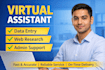 do virtual assistant, web research, and data entry tasks