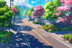 draw anime background style, visual novel bg, 2d art