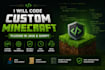 code custom minecraft plugins in java and skript for your server