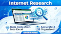 do internet research and collect data into excel