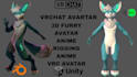 create custom furry vrchat avatar, furry vrc model with full facial expressions