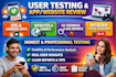 page user testing app website review test andriod IOS app ratings game testing