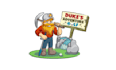 create a mining mascot logo for a miniature golf course