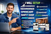 setup bigcommerce squarespace opencart shift4shop spree commerce jimdo website