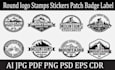 design circular round logo, badge, stamp, label, path, sticker, circular