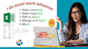 do data cleaning,organize, merge, split and PDF to excel