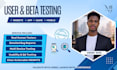 do website beta testing, usability QA and bug mobile speed testing with feedback
