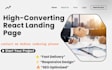 create a modern responsive landing page with react and framer motion