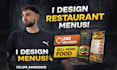 design a professional restaurant menu, cafe menu or bar menu